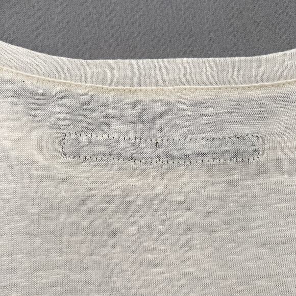 ENZA COSTA Linen Knit Tee Womens Medium Cream Loose Slouchy Relaxed Crew Top - Picture 10 of 13